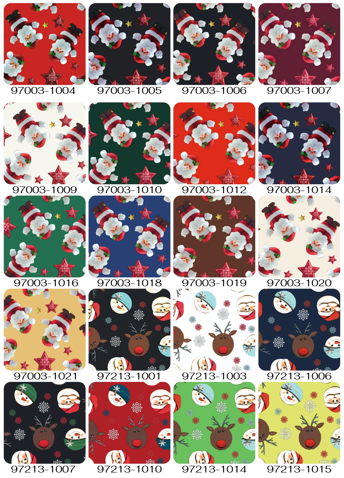 Catálogo de diseños navideños para aplicaciones textiles