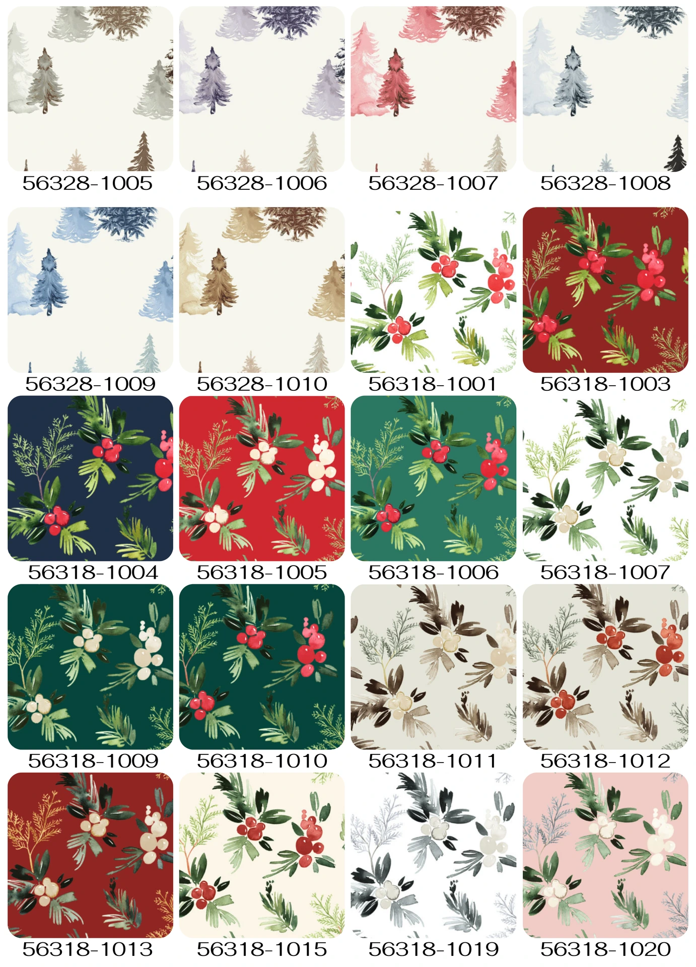 Catálogo de diseños navideños para aplicaciones textiles