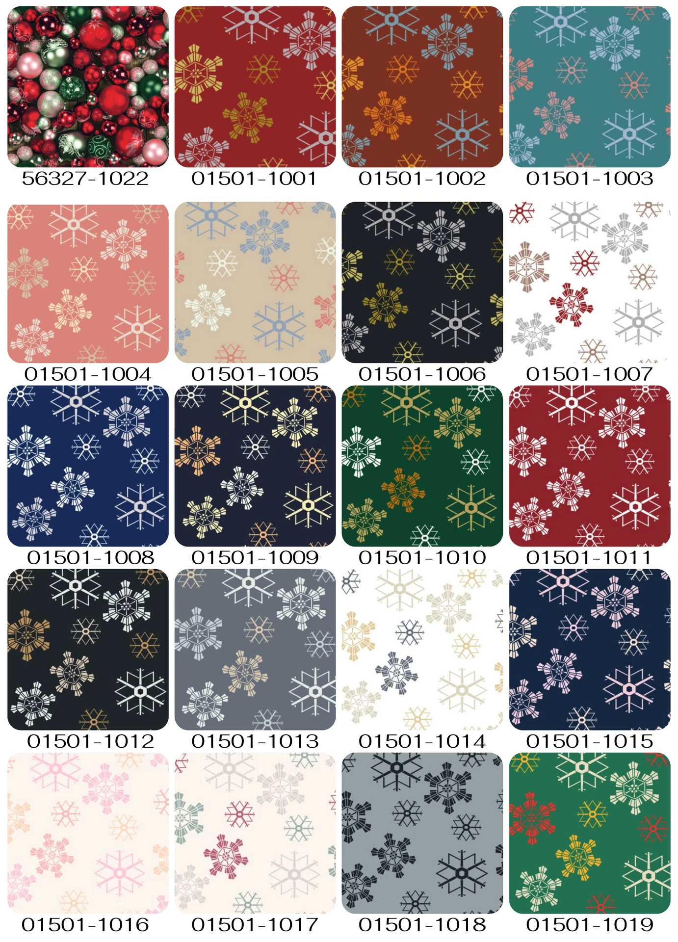 Catálogo de diseños navideños para aplicaciones textiles