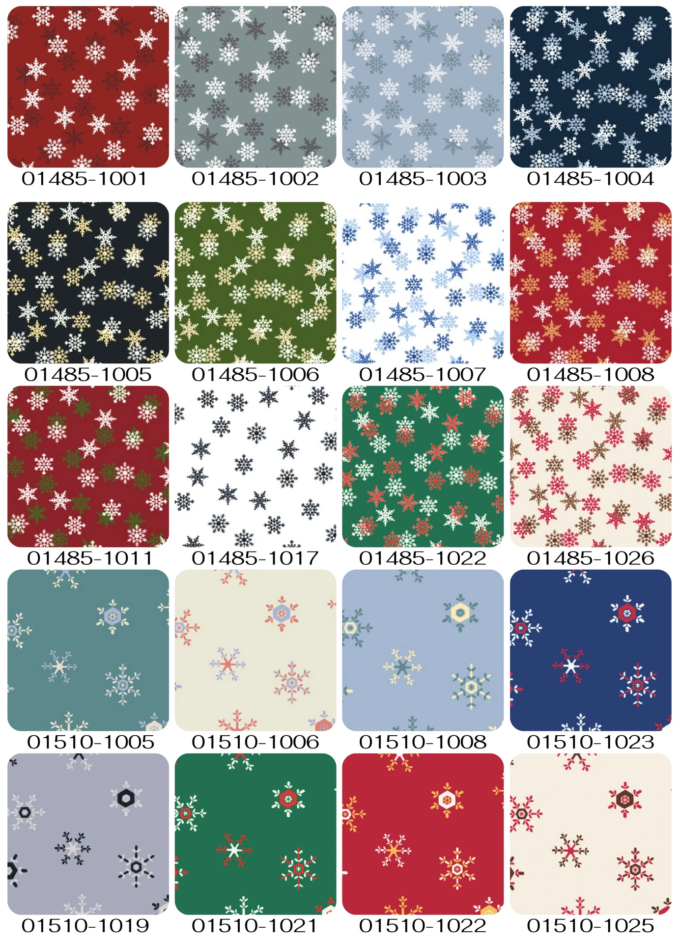 Catálogo de diseños navideños para aplicaciones textiles