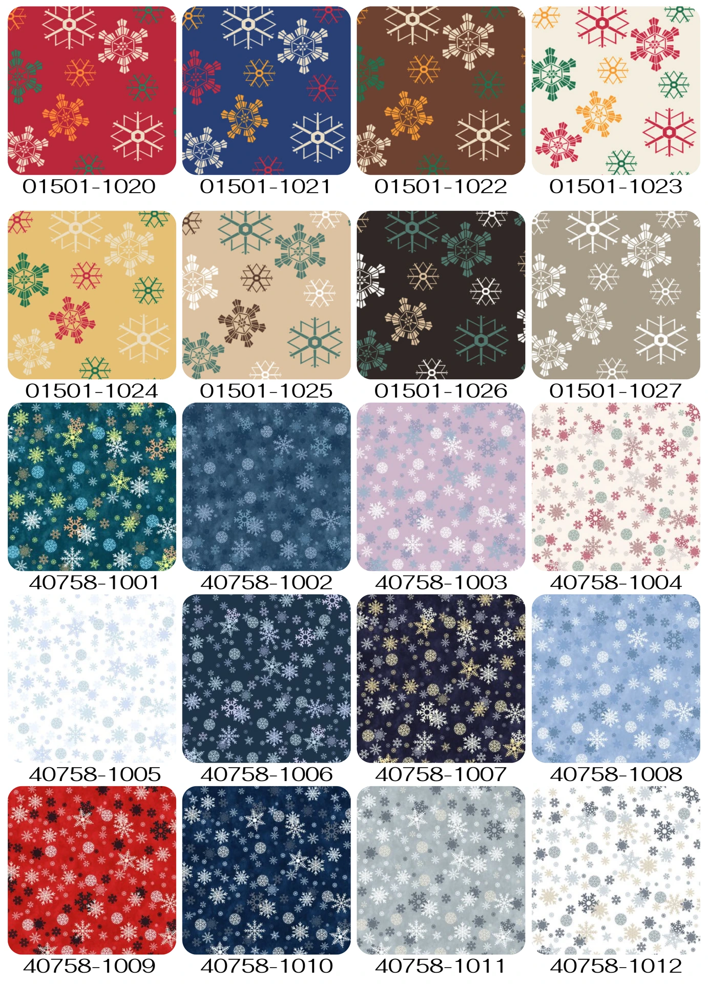 Catálogo de diseños navideños para aplicaciones textiles