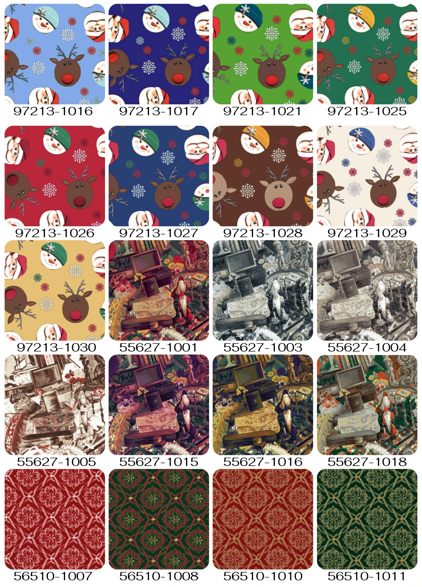 Catálogo de diseños navideños para aplicaciones textiles