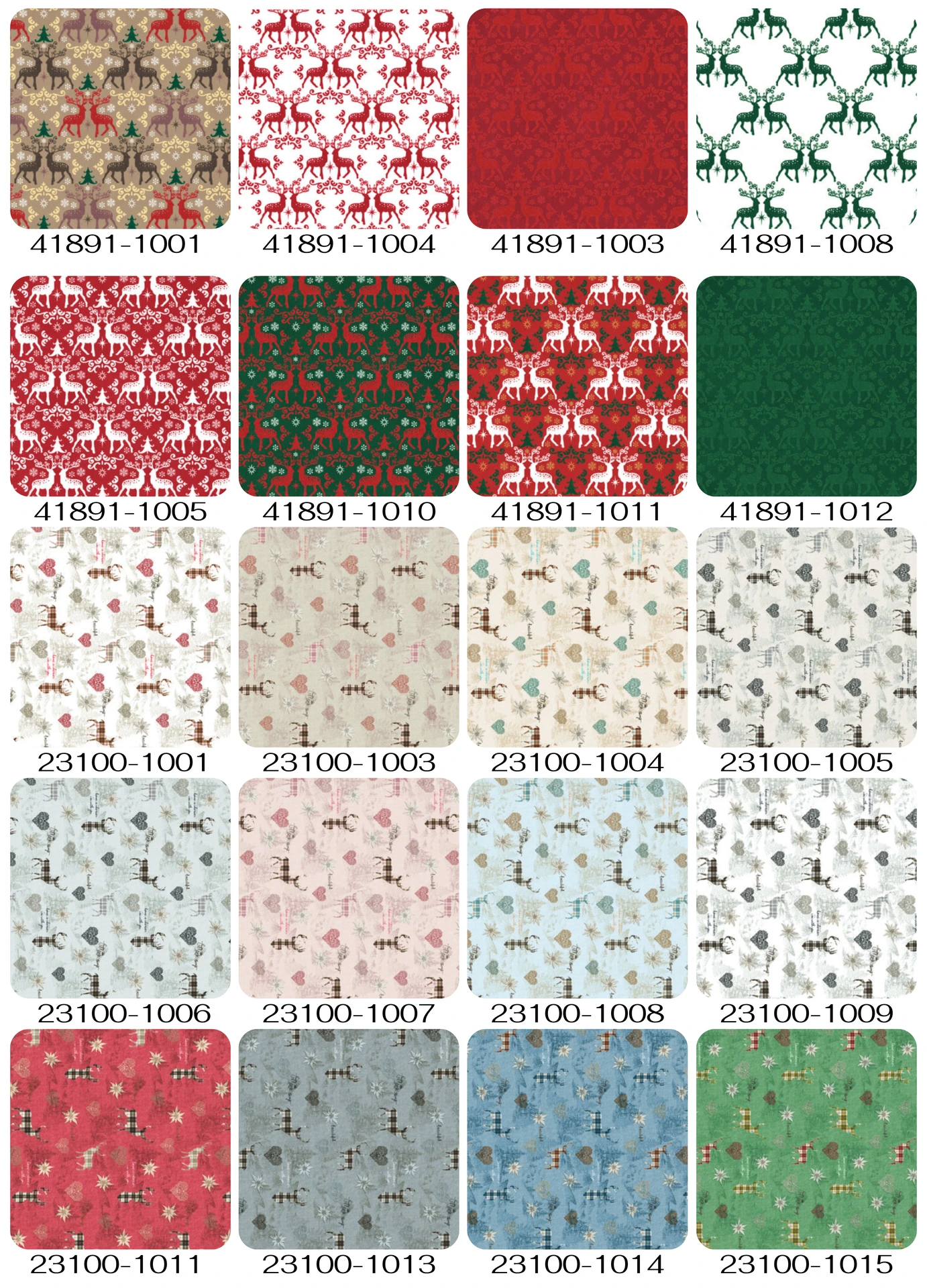 Catálogo de diseños navideños para aplicaciones textiles