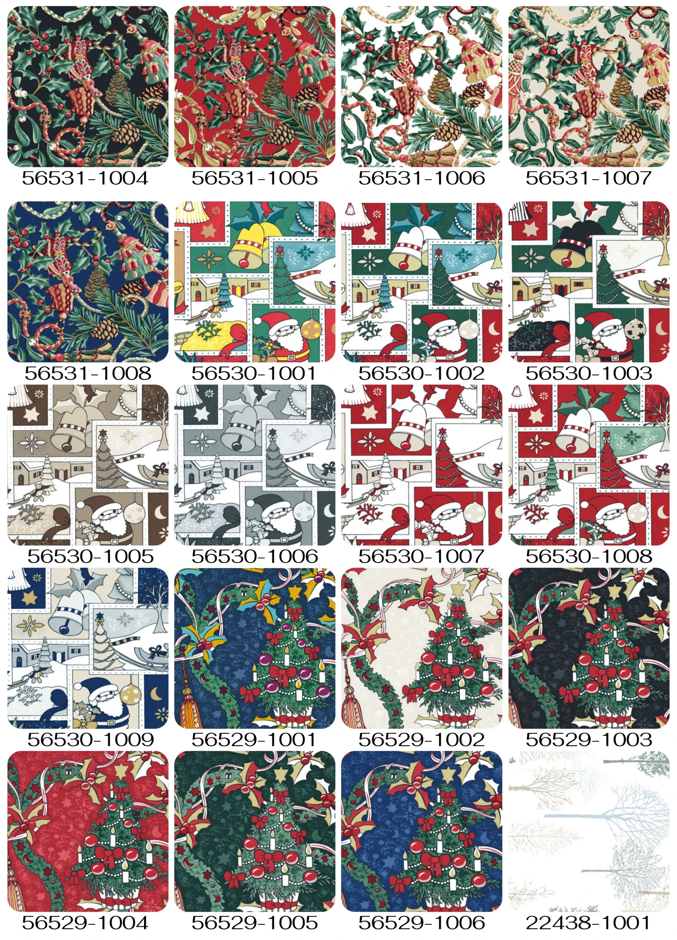 Catálogo de diseños navideños para aplicaciones textiles