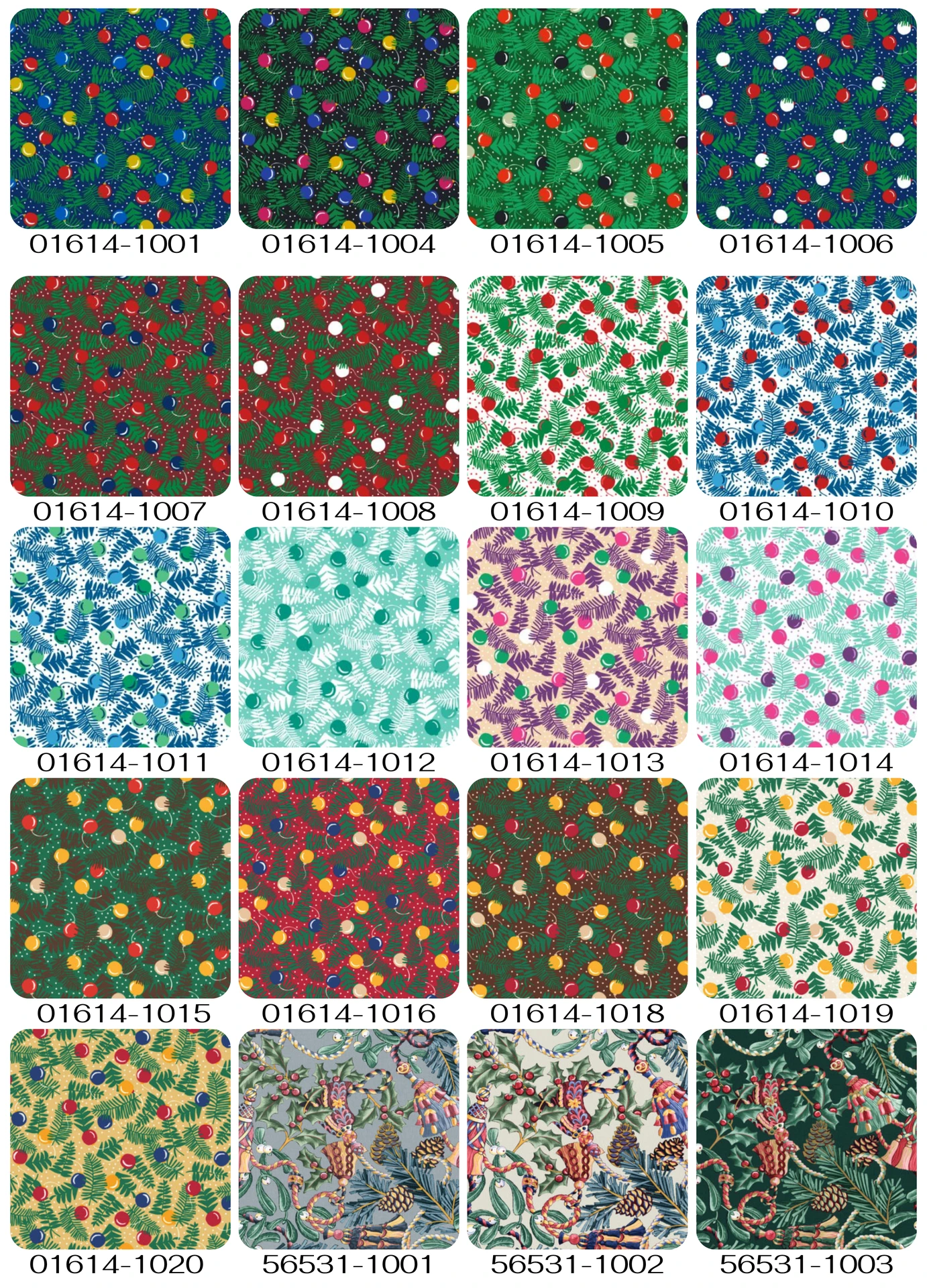 Catálogo de diseños navideños para aplicaciones textiles