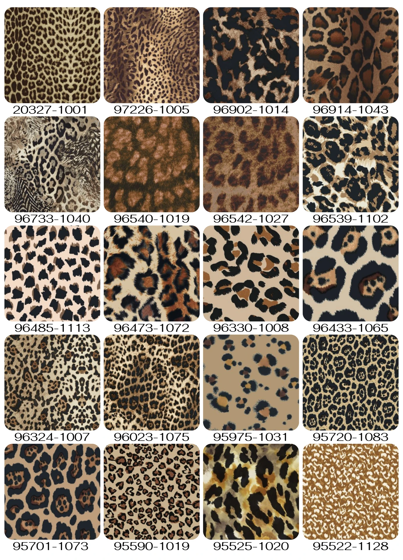 Catálogo de diseños leopardo para moda y aplicaciones textiles