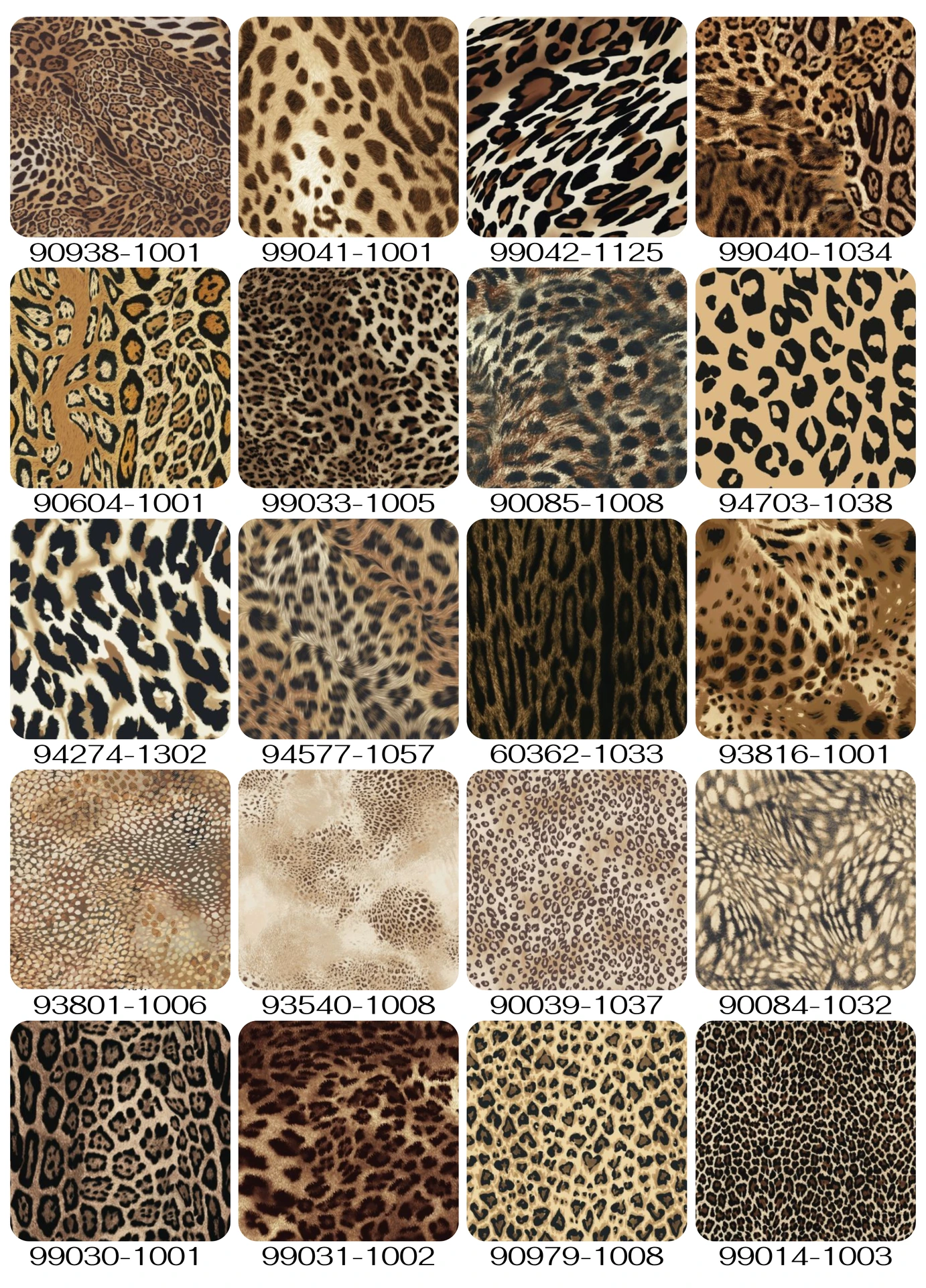Catálogo de diseños leopardo para moda y aplicaciones textiles