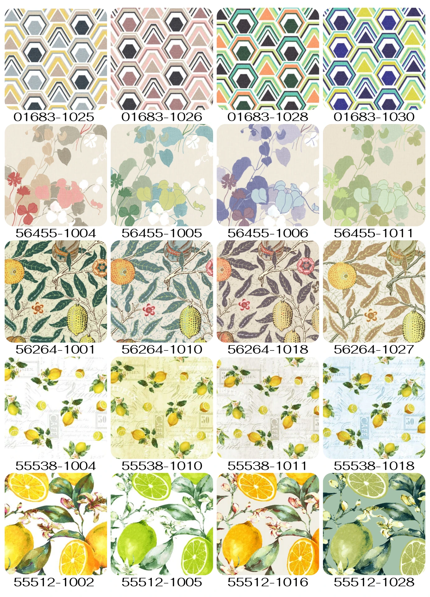 Catálogo de diseños para mantelería con estampados florales y decorativos
